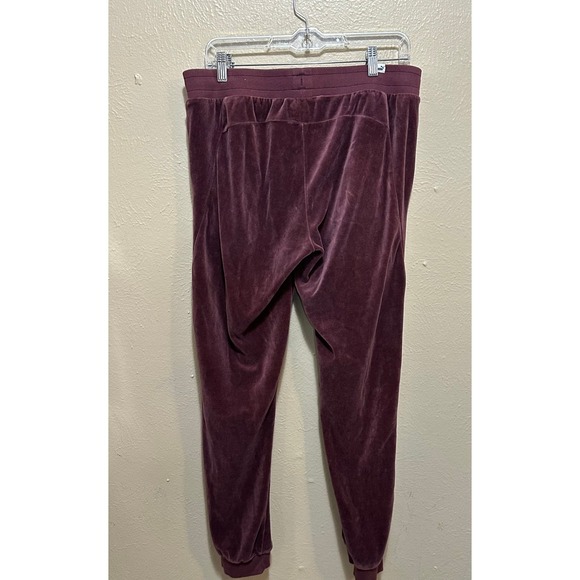 Puma Velour Joggers Women's Size L Burgundy Athleisure Sweatpants Lounge Pants - Picture 8 of 9